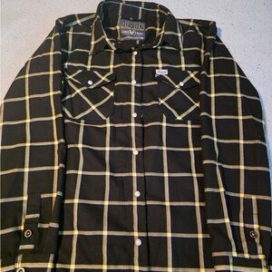 Dixxon Black and Yellow Checkered Flannel Women’s